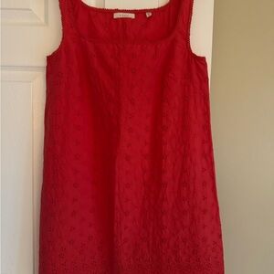 Dôen Red eyelet sleeveless womens dress. NWOT size small